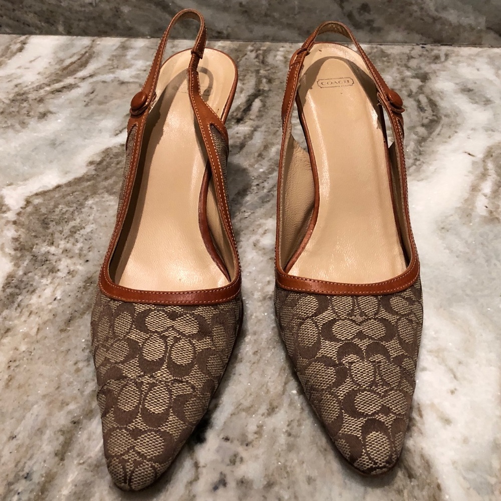 Coach sling back heels